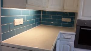 Kitchen splashback blue brick