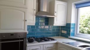Kitchen splashback blue brick