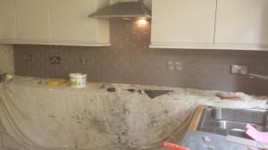 Kitchen splashback gray brick